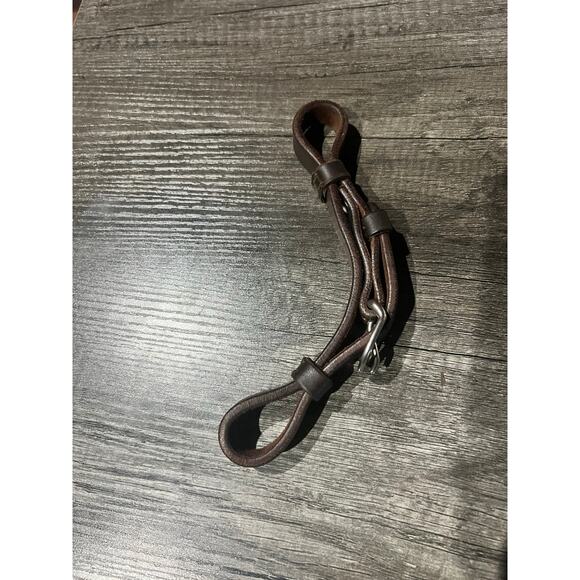 Western curb strap for bridle brown leather - Picture 2 of 4